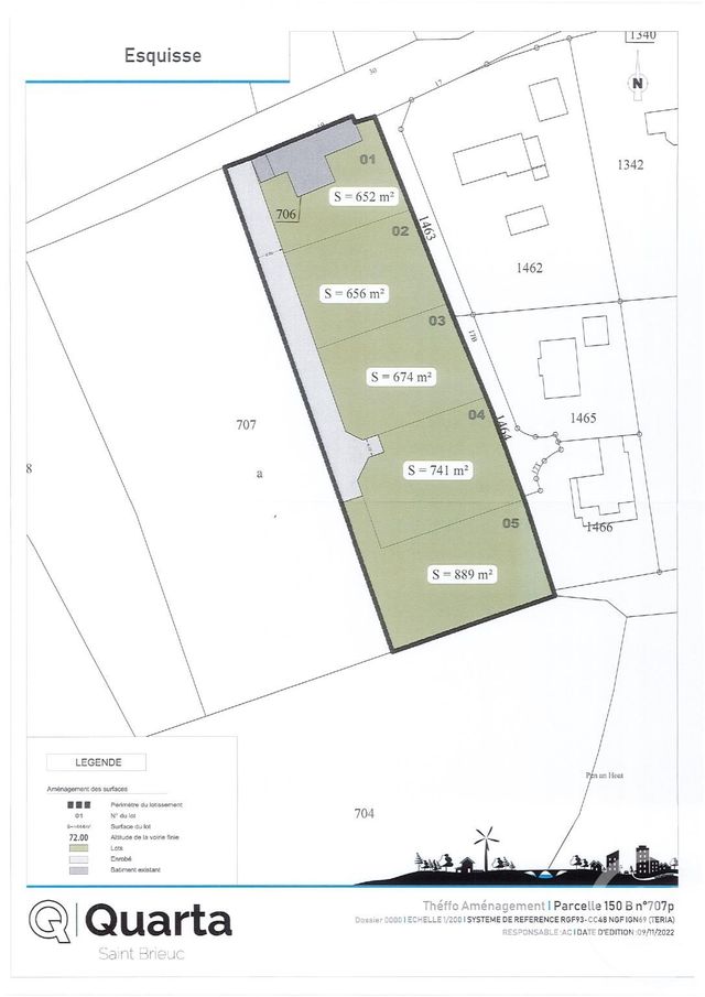 terrain à vendre - 889.0 m2 - LE MERZER - 22 - BRETAGNE - Century 21 Le Calvez
