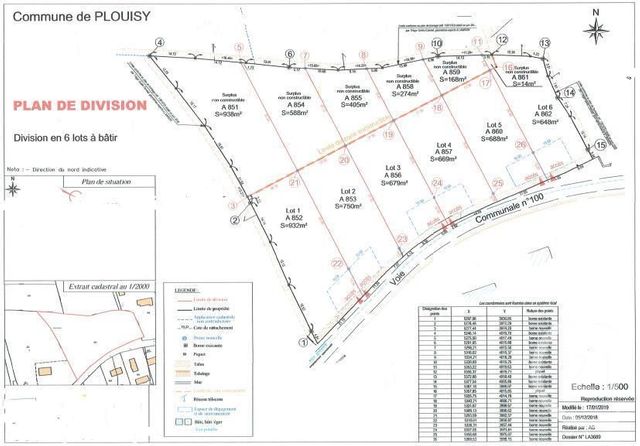 terrain à vendre - 662.0 m2 - PLOUISY - 22 - BRETAGNE - Century 21 Le Calvez