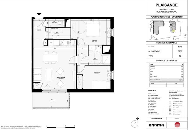 Afficher la photo en grand Appartement F3 à vendre - 2 pièces - 42.0 m2 - PAIMPOL - 22 - BRETAGNE - Century 21 Le Calvez