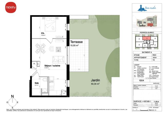 Appartement F2 à vendre - 2 pièces - 44.49 m2 - PERROS GUIREC - 22 - BRETAGNE - Century 21 Le Calvez