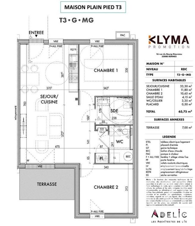 maison à louer - 3 pièces - 64.0 m2 - PLOUAGAT - 22 - BRETAGNE - Century 21 Le Calvez